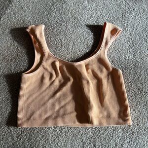Cotton On Light Orange Ribbed Crop Top